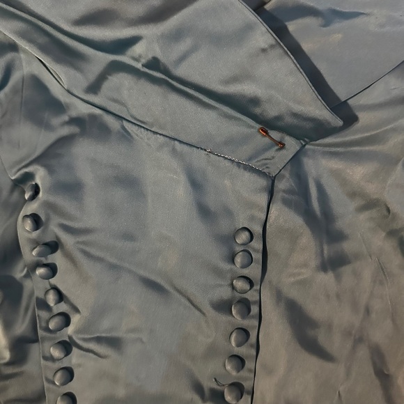 Vintage 50s Beaumelle Turquoise Midi Dress Size 14 - Picture 3 of 9